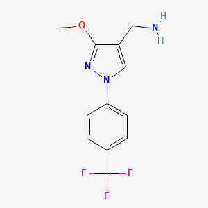 (3-Methoxy-1-(4-(trifluoromethyl)phenyl)-1H-pyrazol-4-yl)methanamine - 