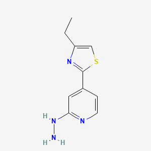 4-Ethyl-2-(2-hydrazinylpyridin-4-yl)thiazole - 