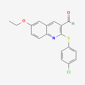2-((4-Chlorophenyl)thio)-6-ethoxyquinoline-3-carbaldehyde - 