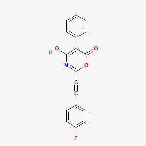 2-((4-Fluorophenyl)ethynyl)-4-hydroxy-5-phenyl-6H-1,3-oxazin-6-one - 