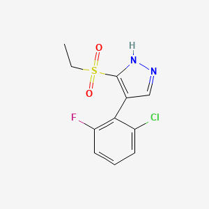 4-(2-Chloro-6-fluorophenyl)-3-(ethylsulfonyl)-1H-pyrazole - 
