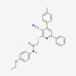 2-((3-Cyano-6-phenyl-4-(p-tolyl)pyridin-2-yl)thio)-N-(4-ethoxyphenyl)acetamide - 
