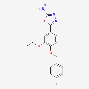 5-(3-Ethoxy-4-((4-fluorobenzyl)oxy)phenyl)-1,3,4-oxadiazol-2-amine - 