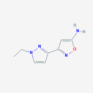 3-(1-Ethyl-1H-pyrazol-3-yl)isoxazol-5-amine - 