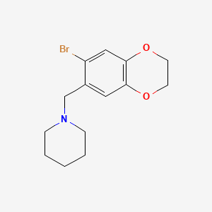 1-((7-Bromo-2,3-dihydrobenzo[b][1,4]dioxin-6-yl)methyl)piperidine - 