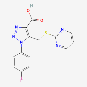 1-(4-Fluorophenyl)-5-((pyrimidin-2-ylthio)methyl)-1H-1,2,3-triazole-4-carboxylic acid - 