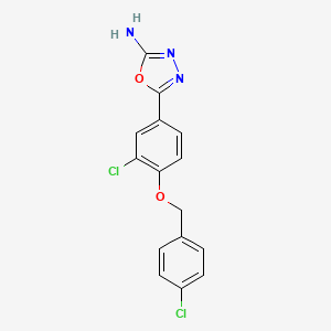 5-(3-Chloro-4-((4-chlorobenzyl)oxy)phenyl)-1,3,4-oxadiazol-2-amine - 