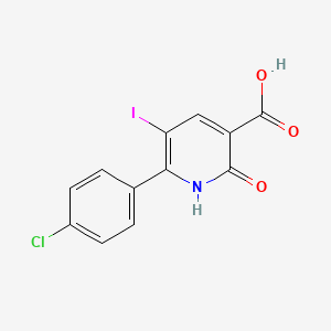 6-(4-Chlorophenyl)-5-iodo-2-oxo-1,2-dihydropyridine-3-carboxylic acid - 