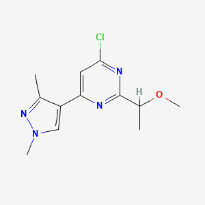 4-Chloro-6-(1,3-dimethyl-1H-pyrazol-4-yl)-2-(1-methoxyethyl)pyrimidine - 