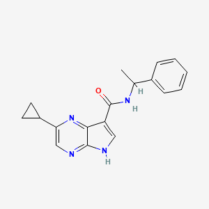 2-Cyclopropyl-N-(1-phenylethyl)-5H-pyrrolo[2,3-b]pyrazine-7-carboxamide - 