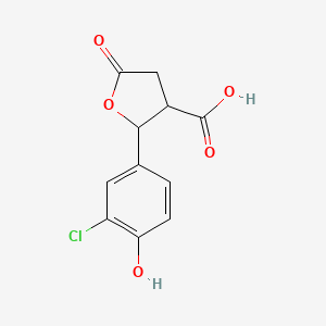 2-(3-Chloro-4-hydroxyphenyl)-5-oxotetrahydrofuran-3-carboxylic acid - 