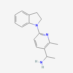 1-(6-(Indolin-1-yl)-2-methylpyridin-3-yl)ethanamine - 