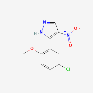 3-(5-Chloro-2-methoxyphenyl)-4-nitro-1H-pyrazole - 