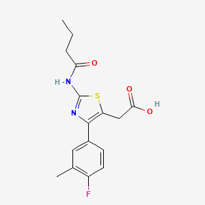 2-(2-Butyramido-4-(4-fluoro-3-methylphenyl)thiazol-5-yl)acetic acid - 