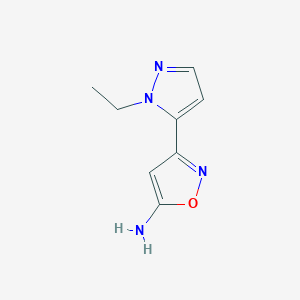 3-(1-Ethyl-1H-pyrazol-5-yl)isoxazol-5-amine - 