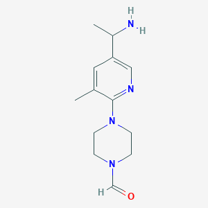 4-(5-(1-Aminoethyl)-3-methylpyridin-2-yl)piperazine-1-carbaldehyde - 