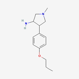 1-Methyl-4-(4-propoxyphenyl)pyrrolidin-3-amine - 