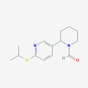 2-(6-(Isopropylthio)pyridin-3-yl)piperidine-1-carbaldehyde - 