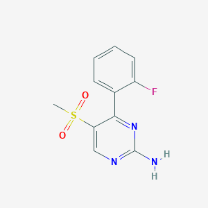 4-(2-Fluorophenyl)-5-(methylsulfonyl)pyrimidin-2-amine - 