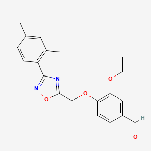 4-((3-(2,4-Dimethylphenyl)-1,2,4-oxadiazol-5-yl)methoxy)-3-ethoxybenzaldehyde - 