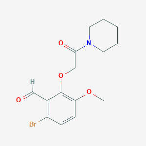 6-Bromo-3-methoxy-2-(2-oxo-2-(piperidin-1-yl)ethoxy)benzaldehyde - 