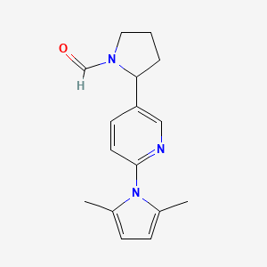 2-(6-(2,5-Dimethyl-1H-pyrrol-1-yl)pyridin-3-yl)pyrrolidine-1-carbaldehyde - 