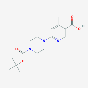 6-(4-(tert-Butoxycarbonyl)piperazin-1-yl)-4-methylnicotinic acid - 