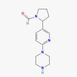 2-(6-(Piperazin-1-yl)pyridin-3-yl)pyrrolidine-1-carbaldehyde - 