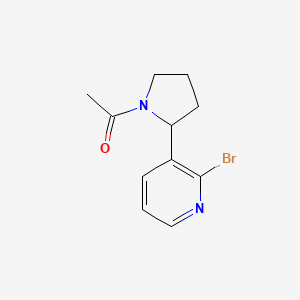 1-(2-(2-Bromopyridin-3-yl)pyrrolidin-1-yl)ethanone - 