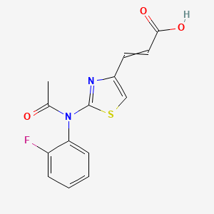 3-[2-(N-acetyl-2-fluoroanilino)-1,3-thiazol-4-yl]prop-2-enoic acid - 