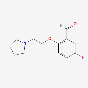 5-Fluoro-2-(2-(pyrrolidin-1-yl)ethoxy)benzaldehyde - 
