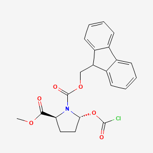 1-((9H-fluoren-9-yl)methyl) 2-methyl (2S,5R)-5-((chlorocarbonyl)oxy)pyrrolidine-1,2-dicarboxylate - 