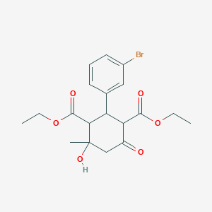 1,3-Diethyl 2-(3-bromophenyl)-4-hydroxy-4-methyl-6-oxocyclohexane-1,3-dicarboxylate - 