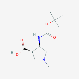 (3S,4S)-4-((tert-Butoxycarbonyl)amino)-1-methylpyrrolidine-3-carboxylic acid - 