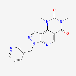 11,13-Dimethyl-5-[(pyridin-3-yl)methyl]-4,5,7,11,13-pentaazatricyclo[7.4.0.0,2,6]trideca-1(9),2(6),3,7-tetraene-10,12-dione - 