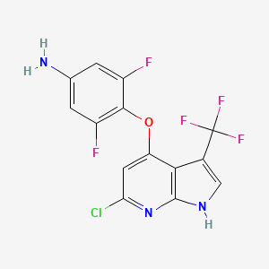 4-((6-Chloro-3-(trifluoromethyl)-1H-pyrrolo[2,3-b]pyridin-4-yl)oxy)-3,5-difluoroaniline - 