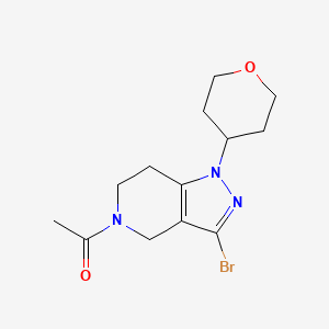 1-(3-bromo-1-(tetrahydro-2H-pyran-4-yl)-6,7-dihydro-1H-pyrazolo[4,3-c]pyridin-5(4H)-yl)ethanone - 