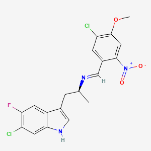 (S,E)-N-(5-Chloro-4-methoxy-2-nitrobenzylidene)-1-(6-chloro-5-fluoro-1H-indol-3-yl)propan-2-amine - 