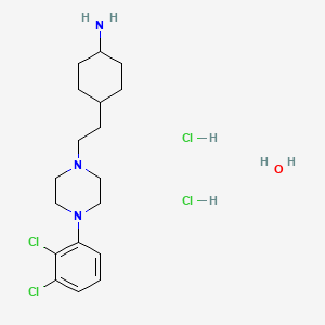 4-[2-[4-(2,3-dichlorophenyl)piperazin-1-yl]ethyl]cyclohexan-1-amine;hydrate;dihydrochloride - 