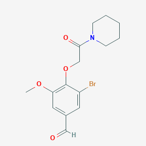 3-Bromo-5-methoxy-4-(2-oxo-2-(piperidin-1-yl)ethoxy)benzaldehyde - 