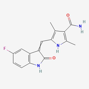5-{[(3Z)-5-fluoro-2-oxo-2,3-dihydro-1H-indol-3-ylidene]methyl}-2,4-dimethyl-1H-pyrrole-3-carboxamide - 