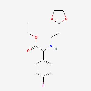 Ethyl 2-((2-(1,3-dioxolan-2-yl)ethyl)amino)-2-(4-fluorophenyl)acetate - 
