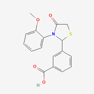 3-(3-(2-Methoxyphenyl)-4-oxothiazolidin-2-yl)benzoic acid - 