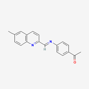 1-(4-(((6-Methylquinolin-2-yl)methylene)amino)phenyl)ethanone - 89060-07-1