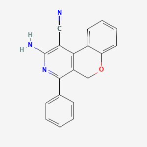 2-Amino-4-phenyl-5H-chromeno[3,4-C]pyridine-1-carbonitrile - 646063-30-1