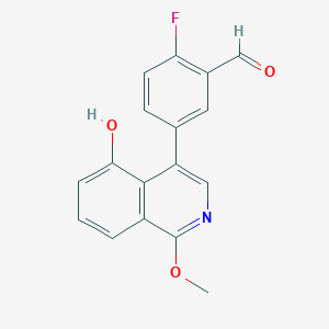 2-Fluoro-5-(5-hydroxy-1-methoxyisoquinolin-4-yl)benzaldehyde - 651030-66-9