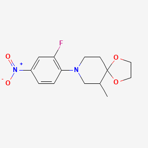 8-(2-Fluoro-4-nitrophenyl)-6-methyl-1,4-dioxa-8-azaspiro[4.5]decane - 648920-91-6