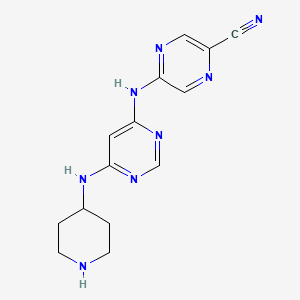 5-((6-(Piperidin-4-ylamino)pyrimidin-4-yl)amino)pyrazine-2-carbonitrile - 