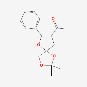 1-(2,2-Dimethyl-7-phenyl-1,3,6-trioxaspiro[4.4]non-7-en-8-yl)ethan-1-one - 70107-39-0