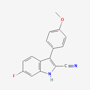 6-Fluoro-3-(4-methoxyphenyl)-1H-indole-2-carbonitrile - 62039-80-9